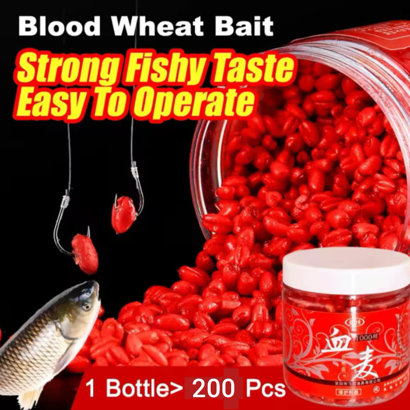 (1 Box-200 pcs)-Power Bait Blood Wheat Fishing Bait